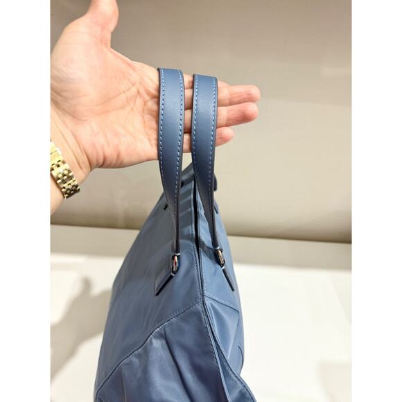 Tory Burch Tilda Nylon Shoulder Tote Bag with Detachable Long Strap Blue - Picture 7 of 13